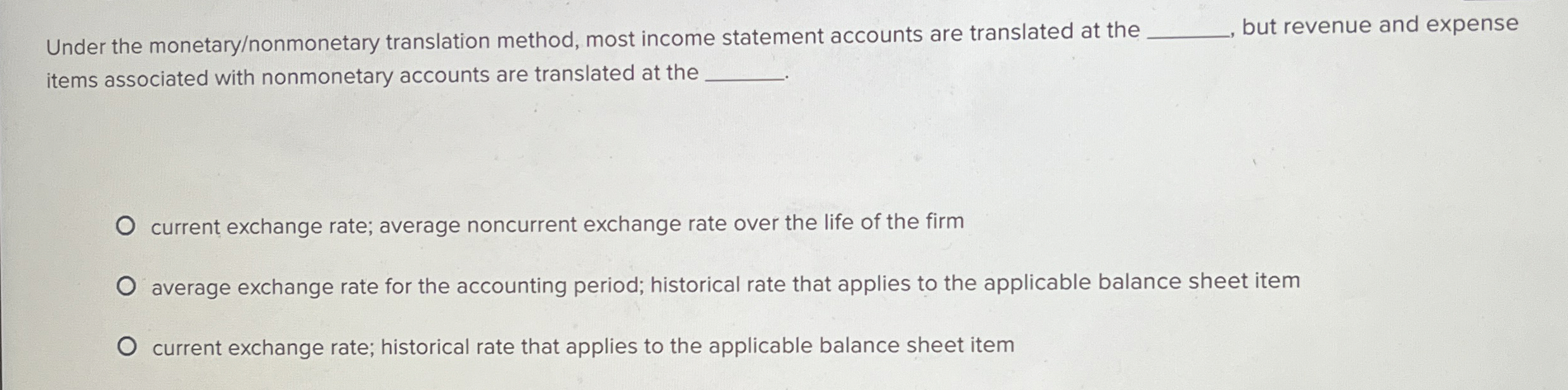 Under the monetary / nonmonetary translation