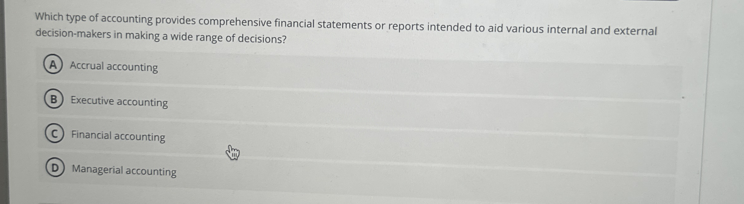 Which type of accounting provides comprehensive