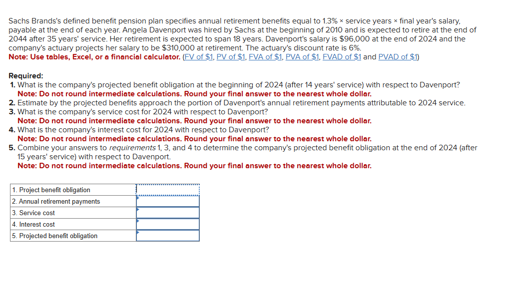 Sachs Brands's defined benefit pension plan