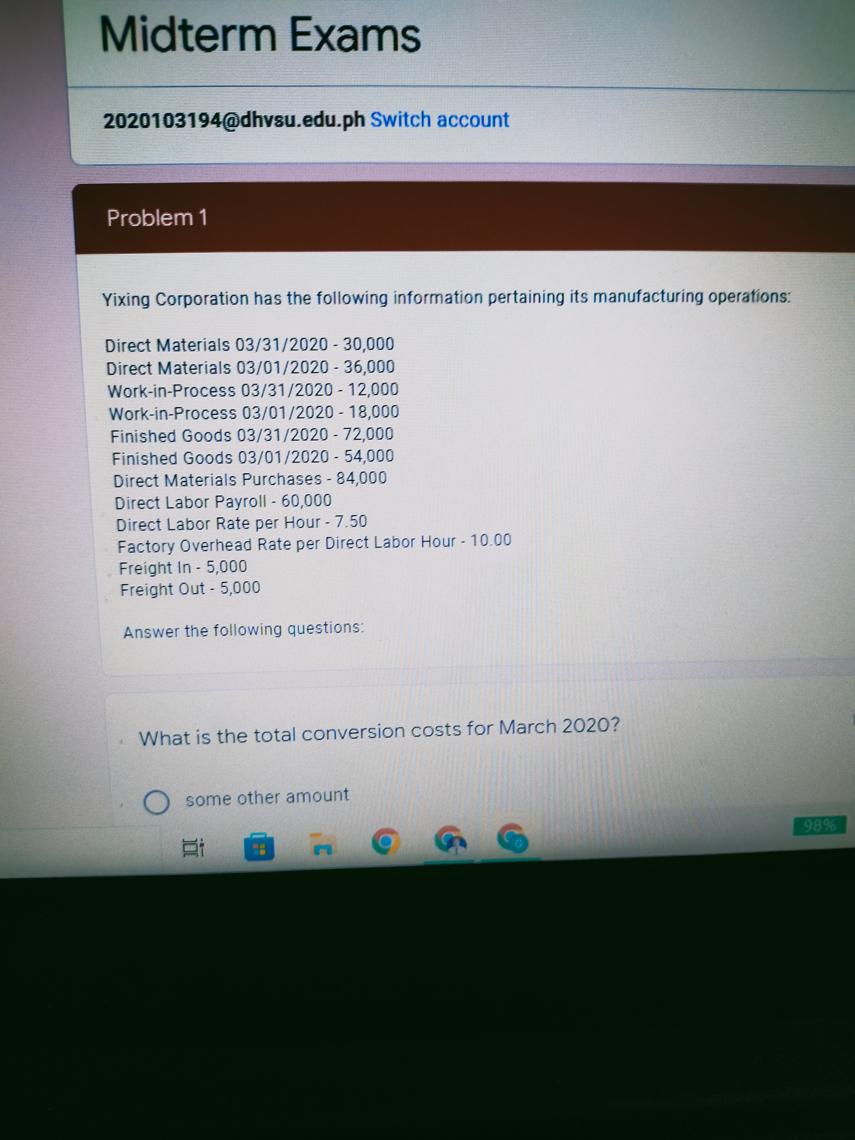 Midterm Exams 2020103194@dhvsu.edu.ph Switch