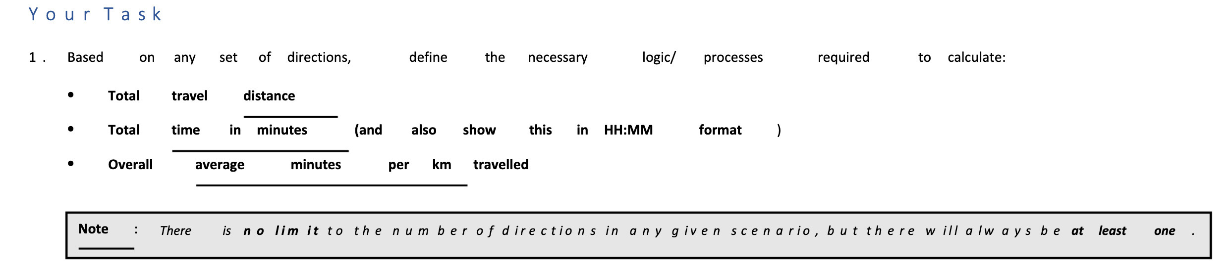 Your Task 1 . Based on any set of directions,