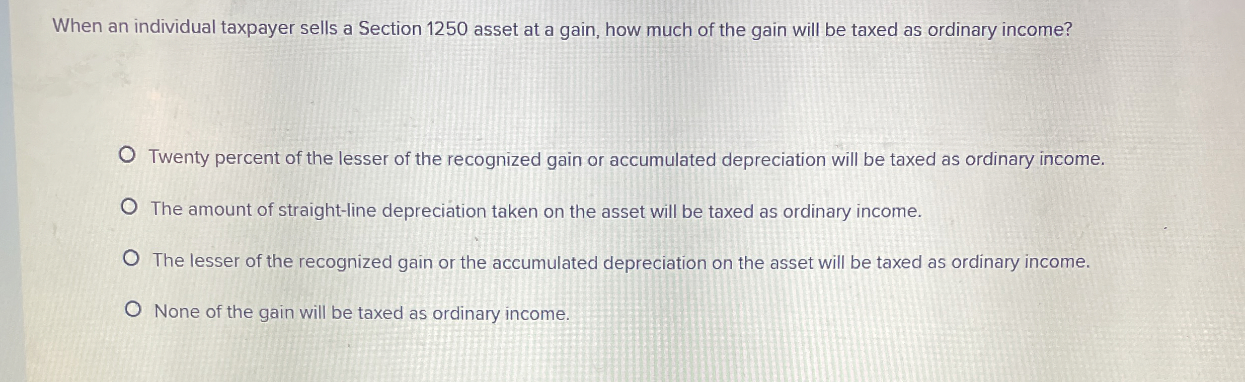 When an individual taxpayer sells a Section 1 2 5