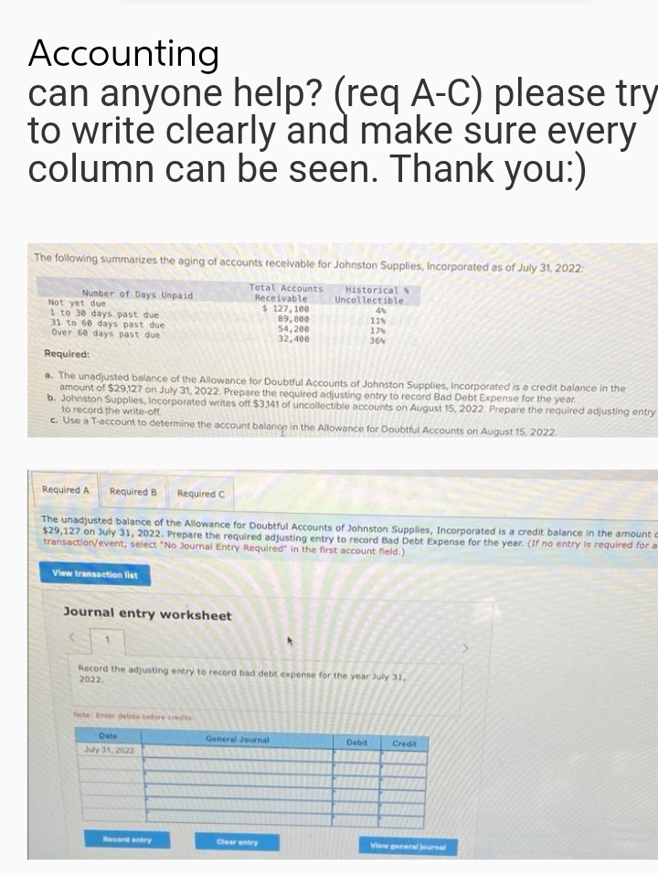 Please answer Accounting can anyone help? (req