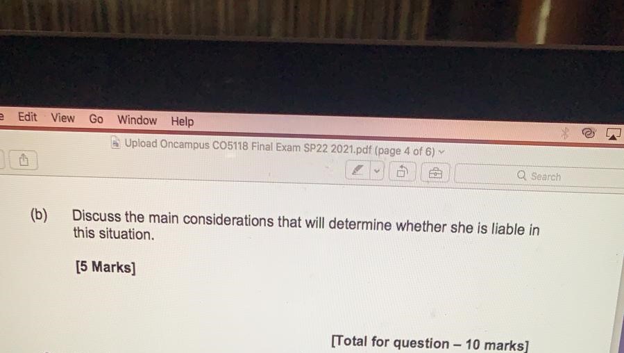 Edit View Go Window Help Upload Oncampus CO5118
