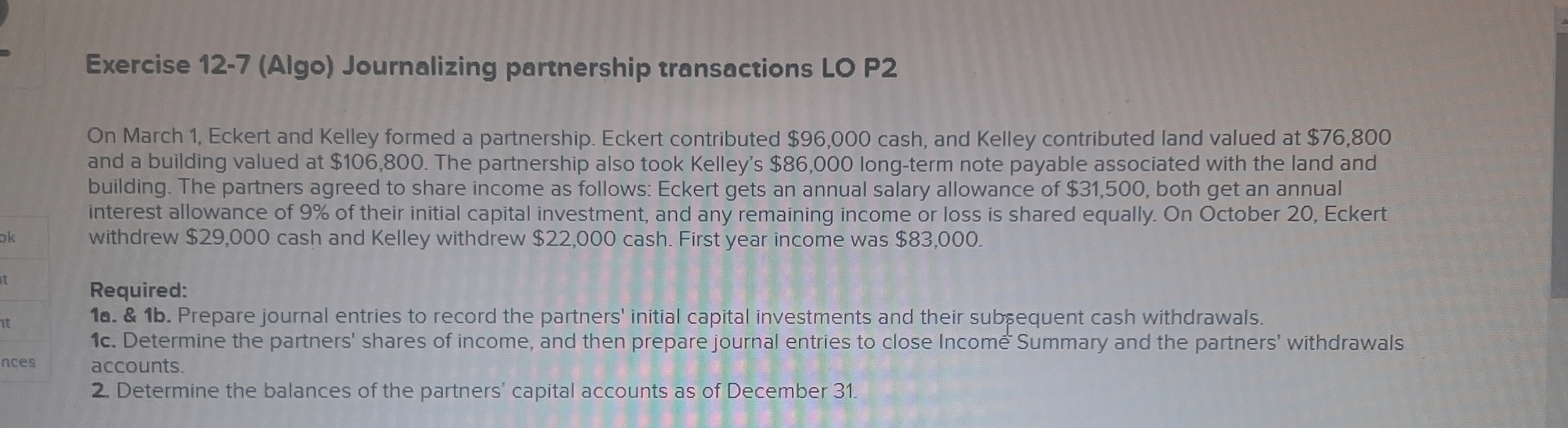 Exercise 1 2 - 7 ( Algo ) Journalizing