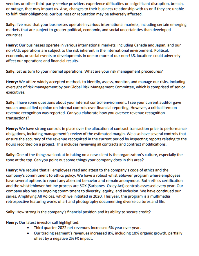 Review the Keystone case study and the client