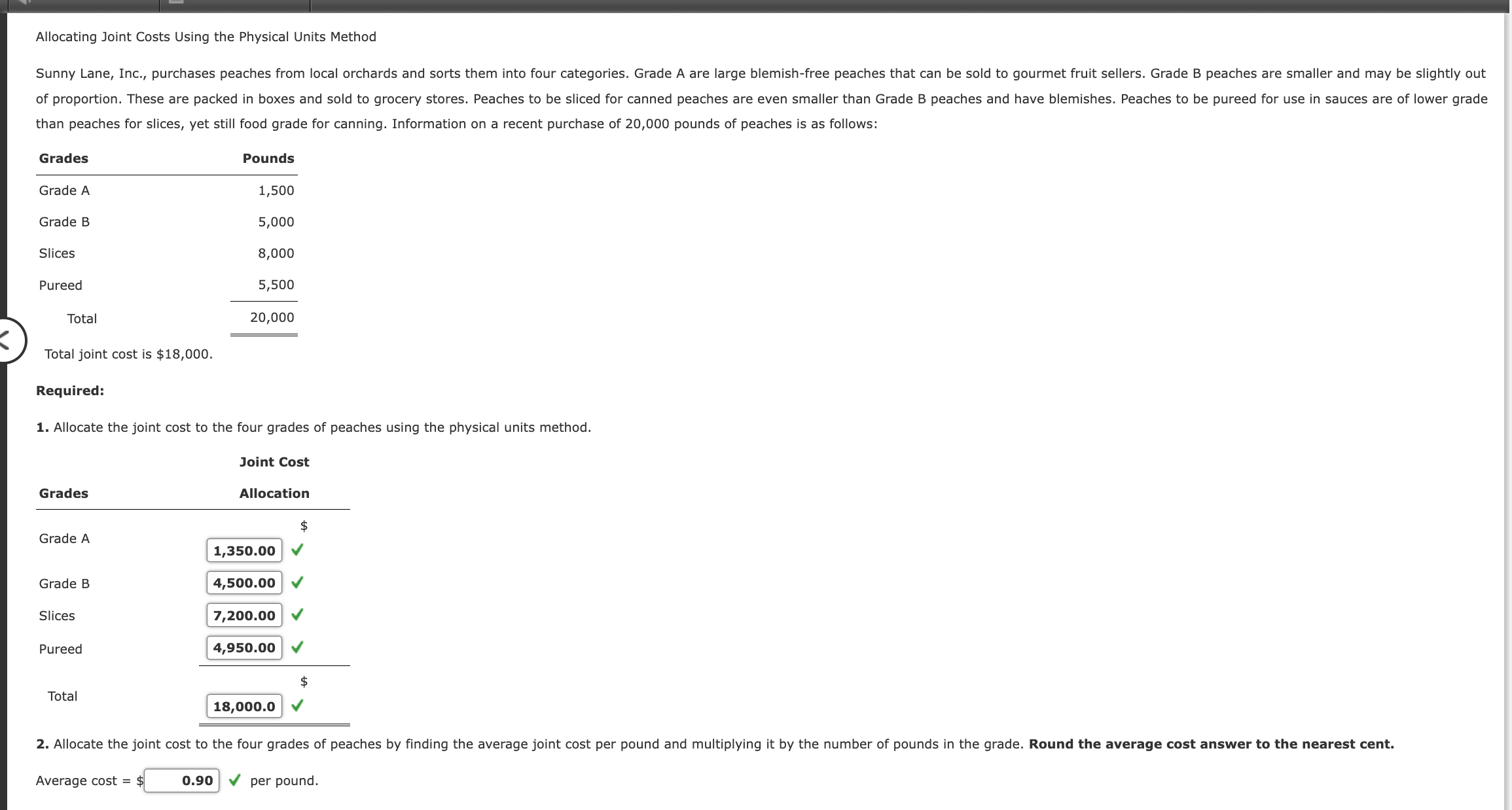 Allocating Joint Costs Using the Physical Units
