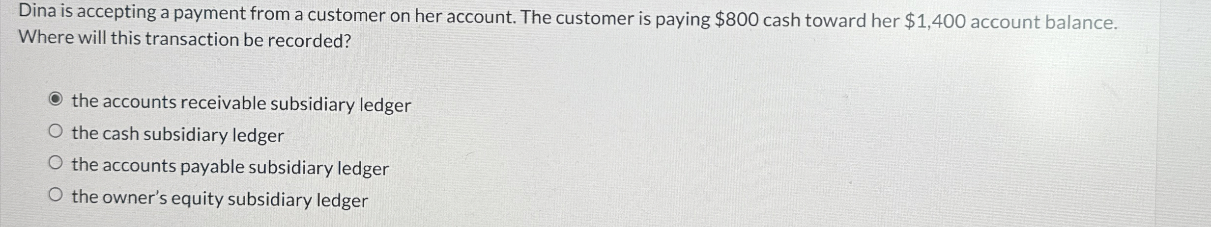 Dina is accepting a payment from a customer on