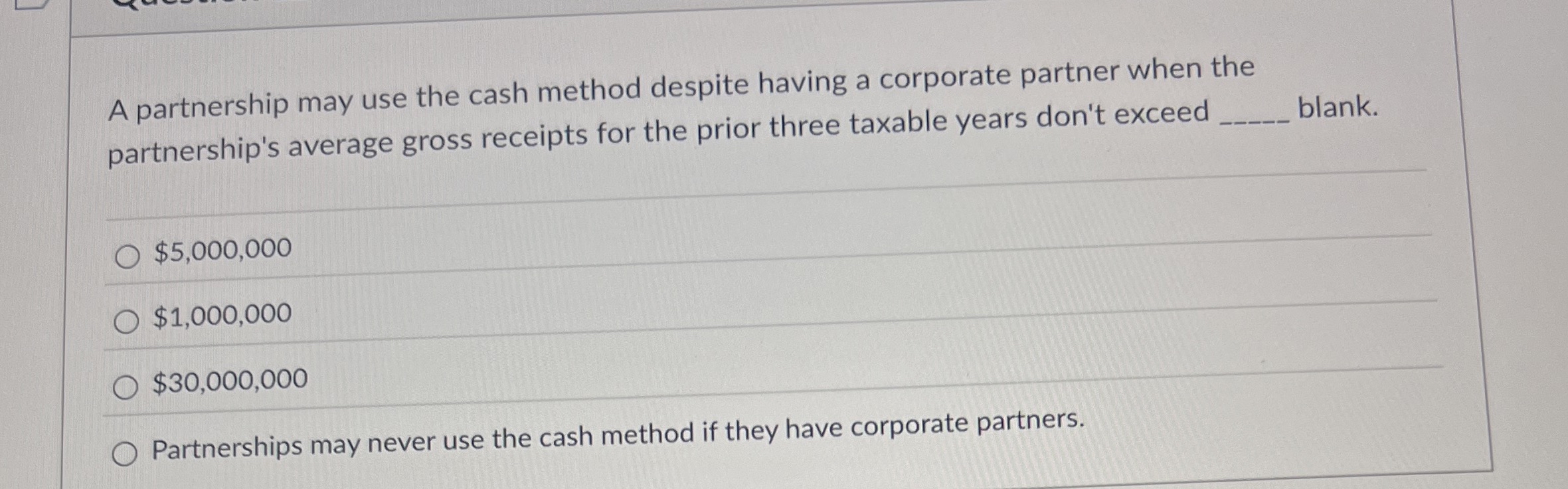 A partnership may use the cash method despite