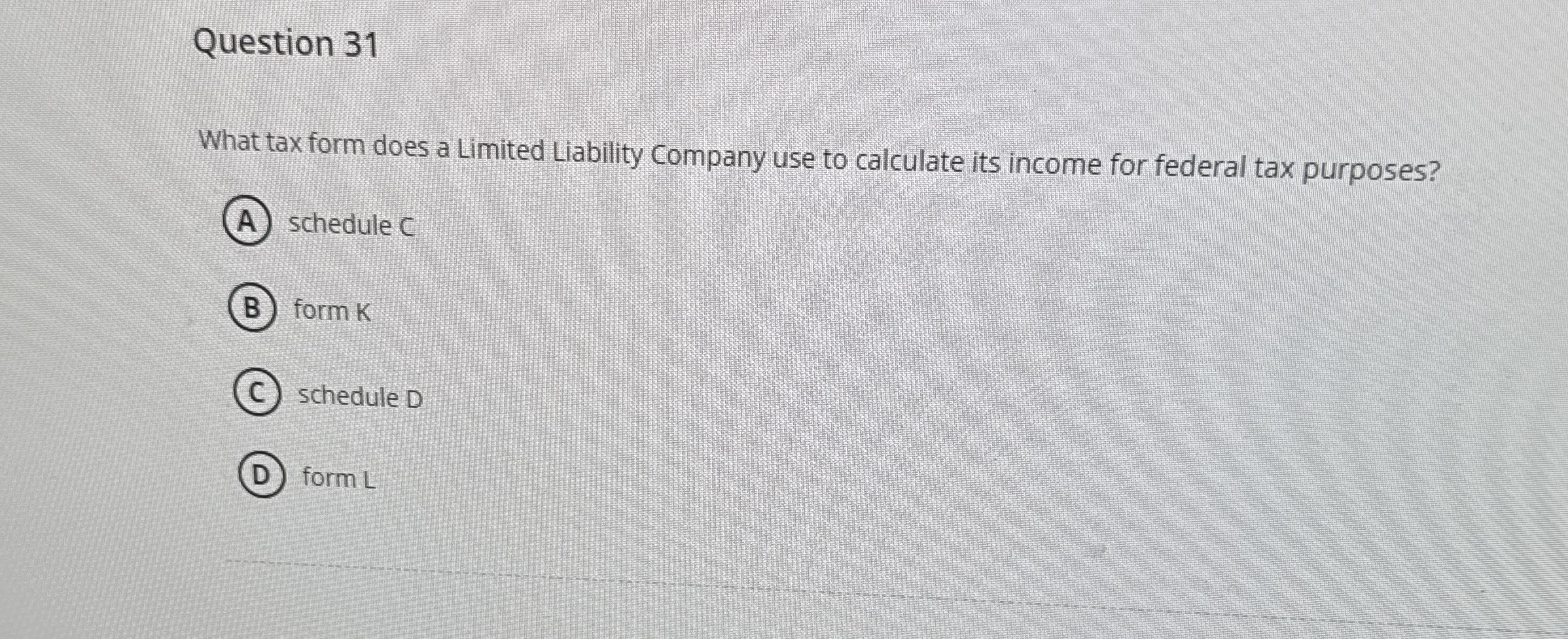Question 3 1 What tax form does a Limited