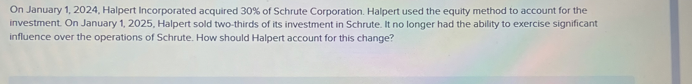 On January 1 , 2 0 2 4 , Halpert Incorporated