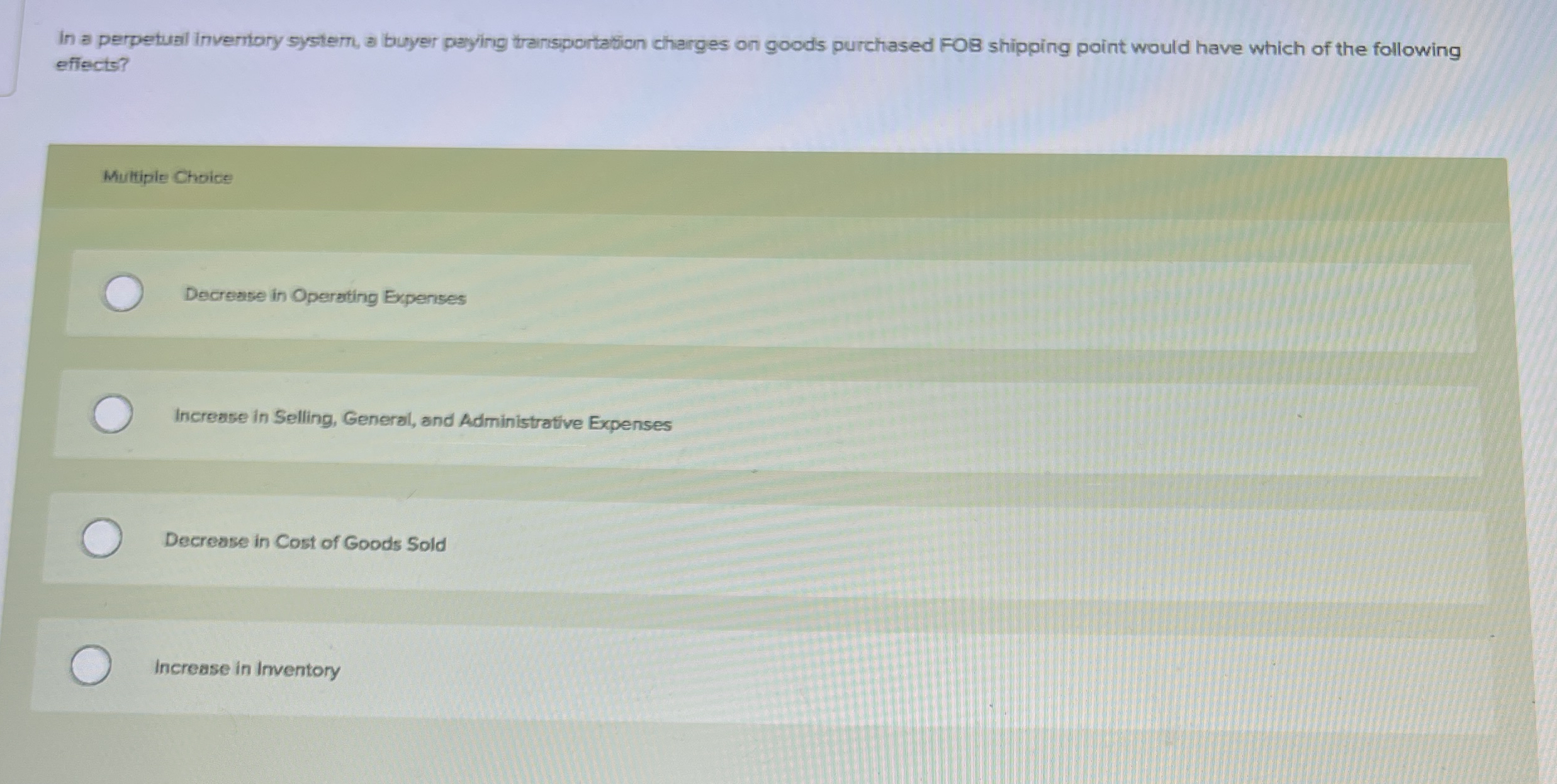 In a perpetual inverntary system, a buyer paying