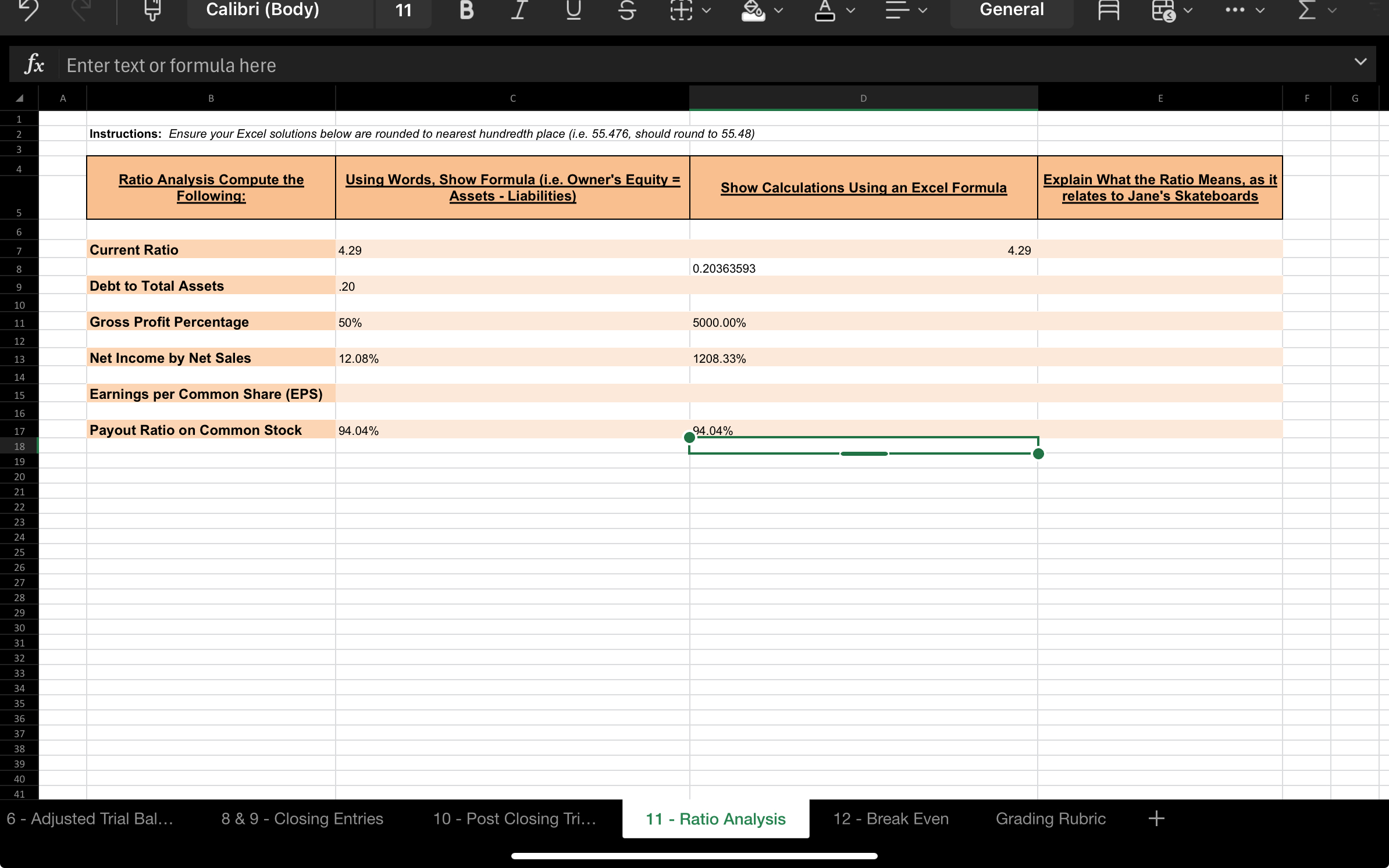 Calibri (Body) c Enter text or formula here