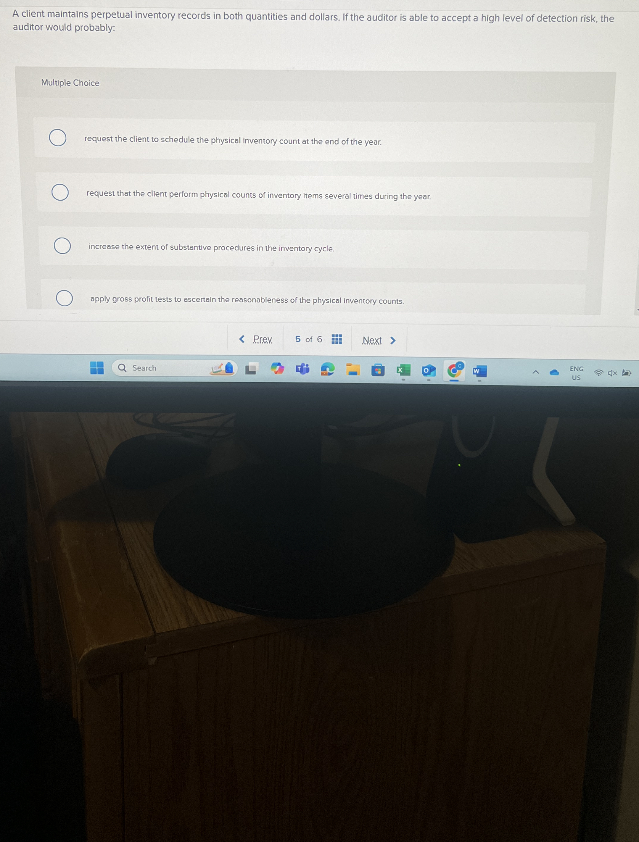 A client maintains perpetual inventory records in