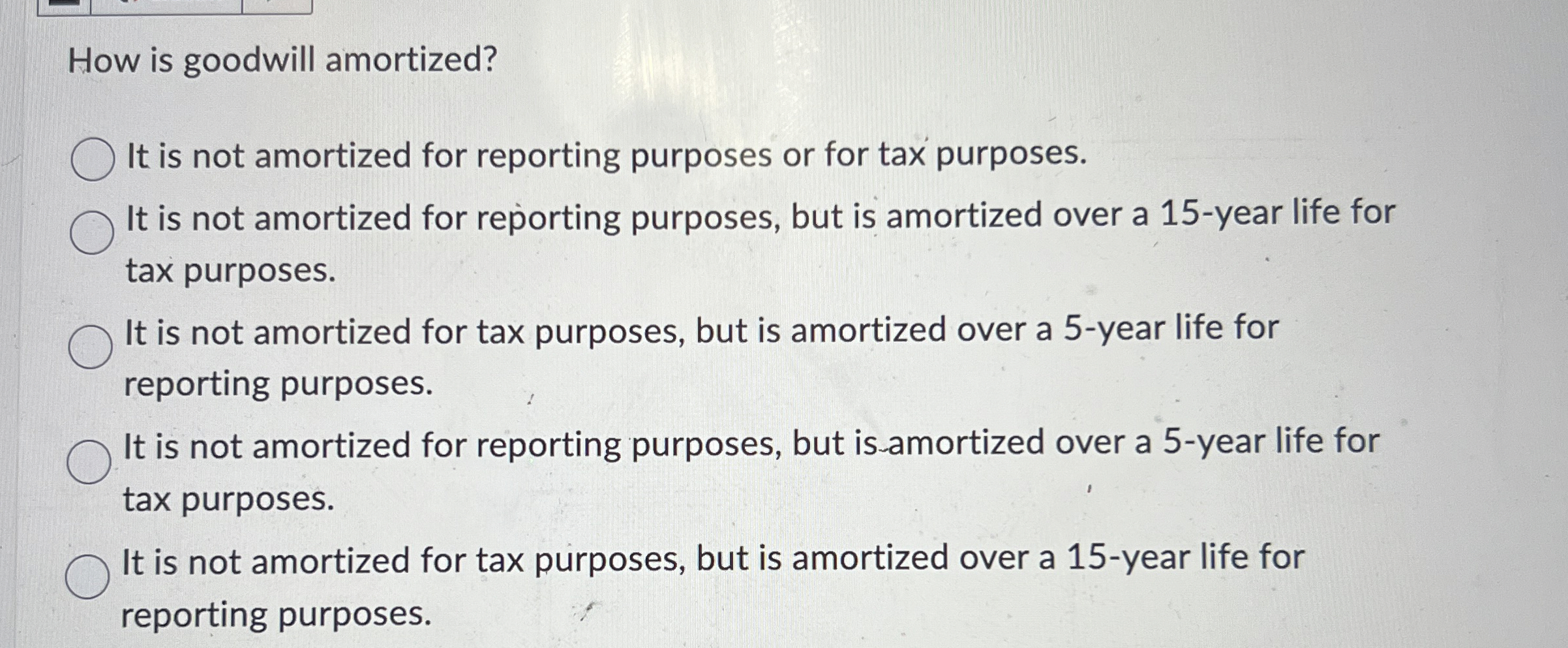 How is goodwill amortized? It is not amortized