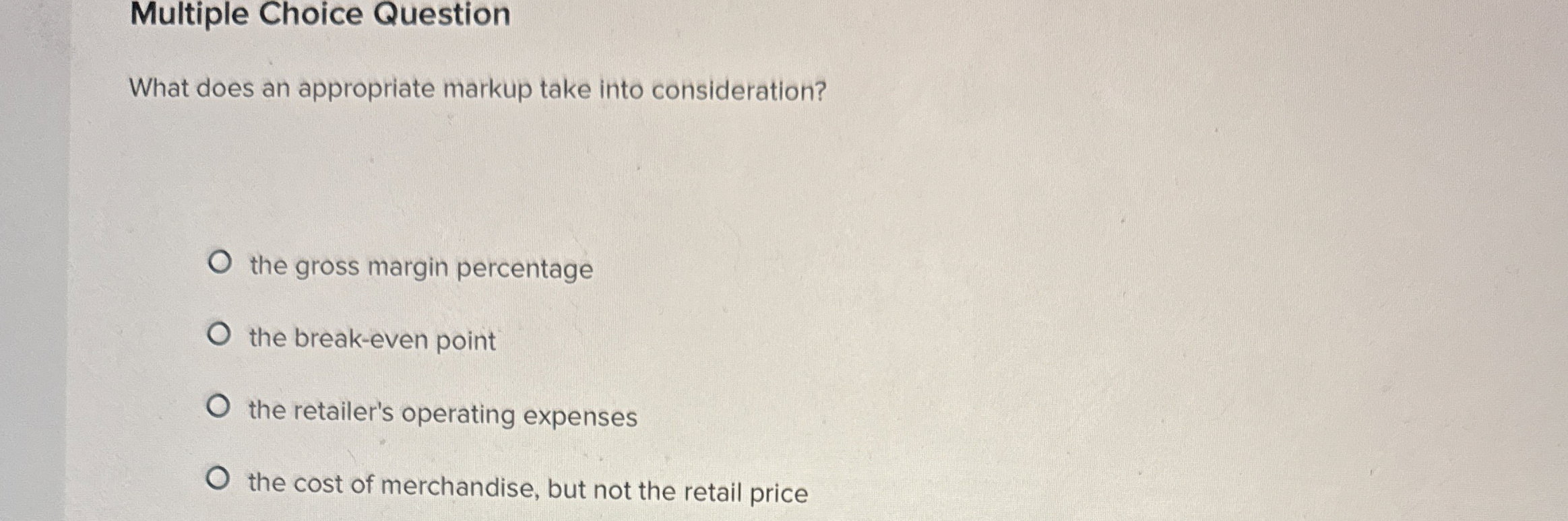 Multiple Choice Question What does an appropriate