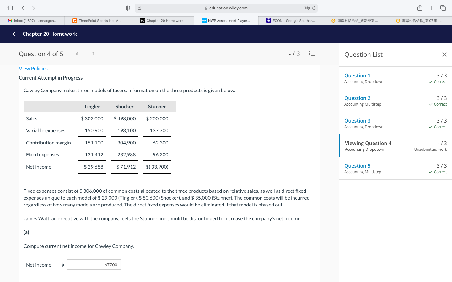 < education.wiley.com Mi Inbox (1,607) -
