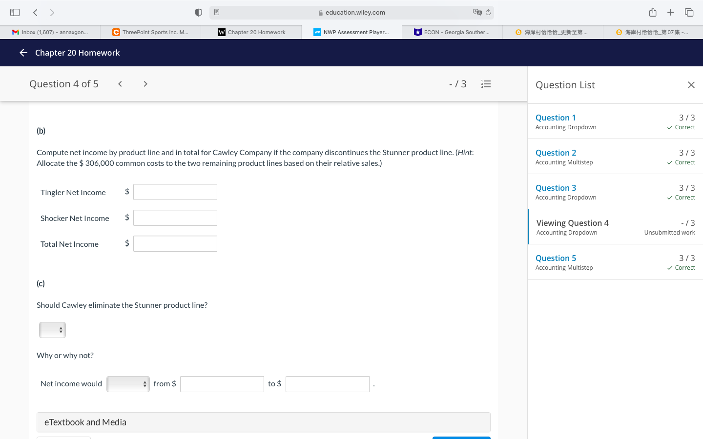 < education.wiley.com Mi Inbox (1,607) -