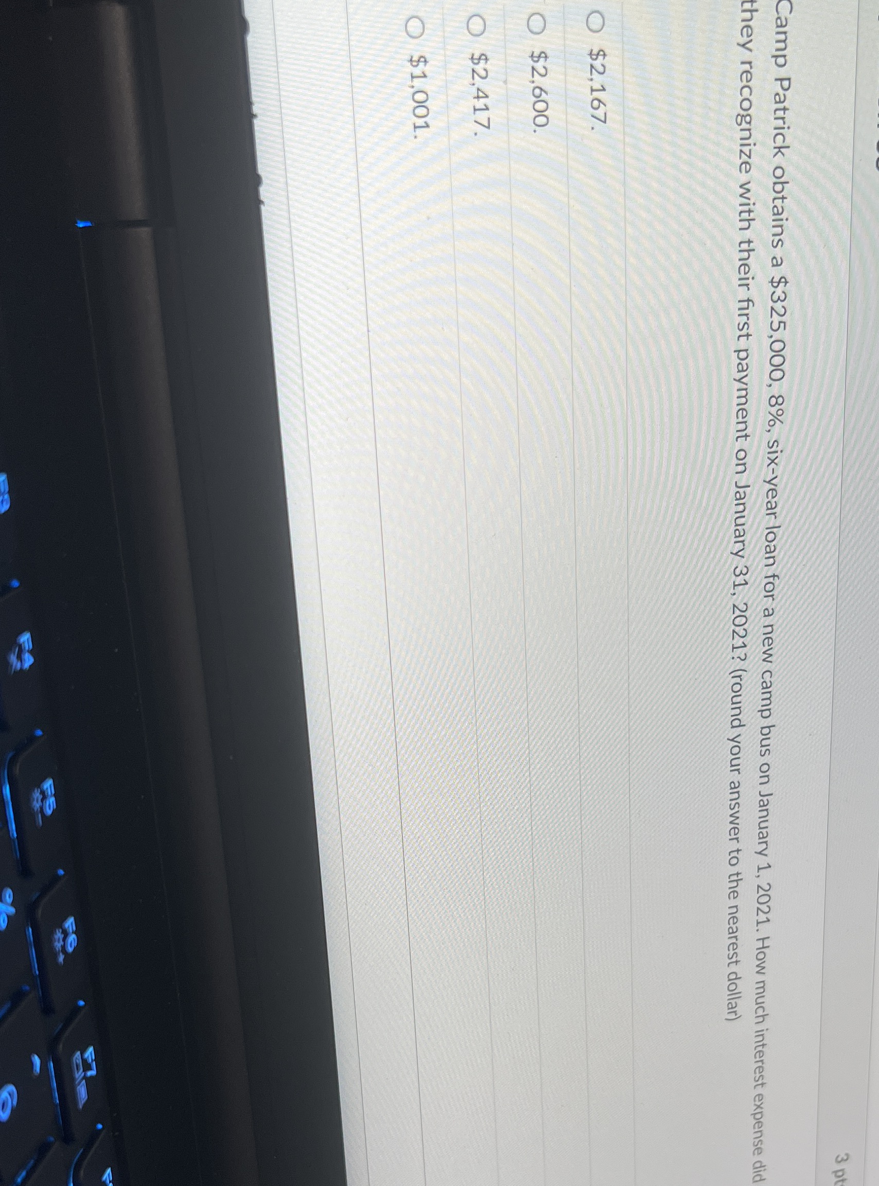 Camp Patrick obtains a $325,000, 8%, six-year