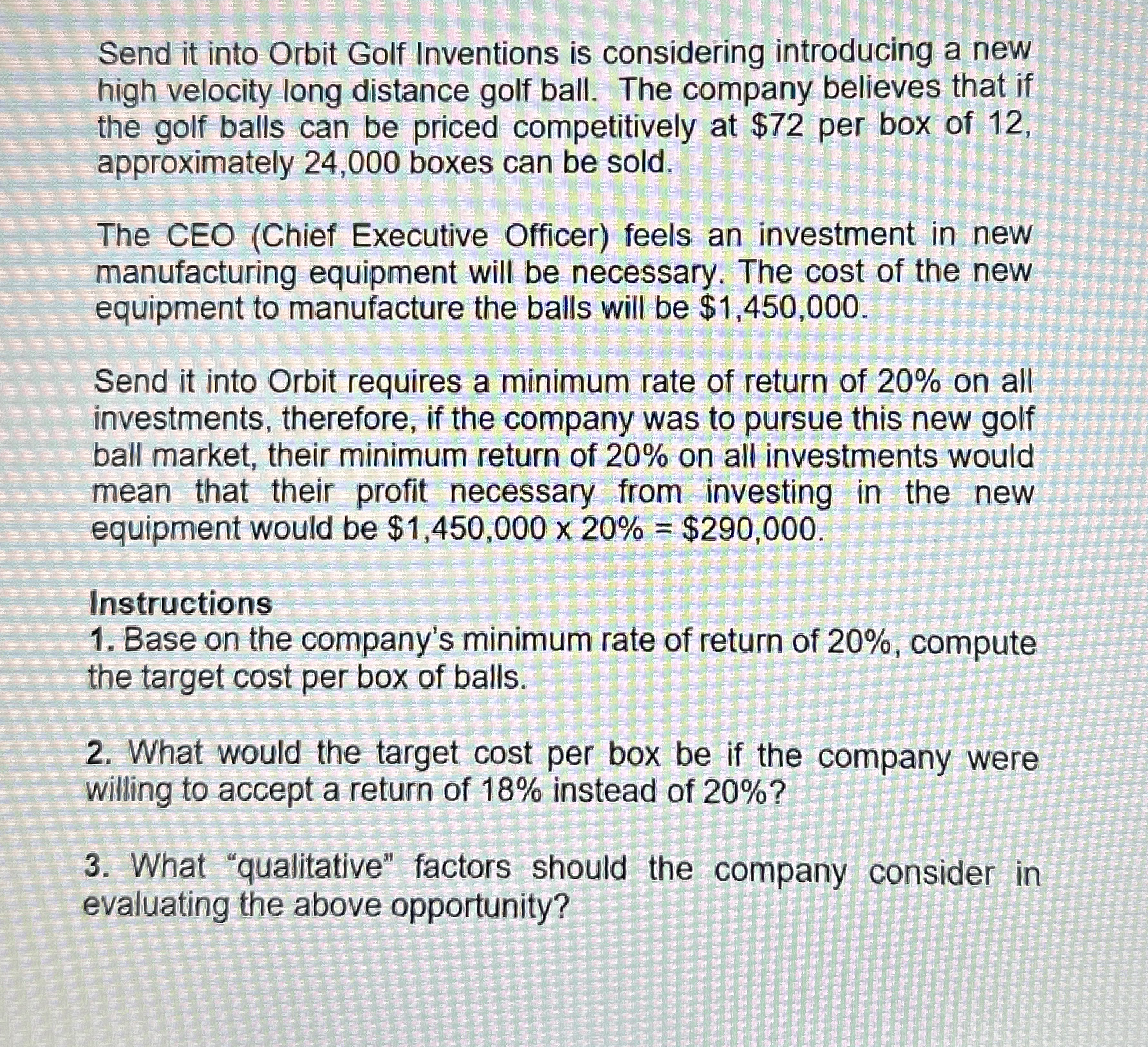 Send it into Orbit Golf Inventions is considering