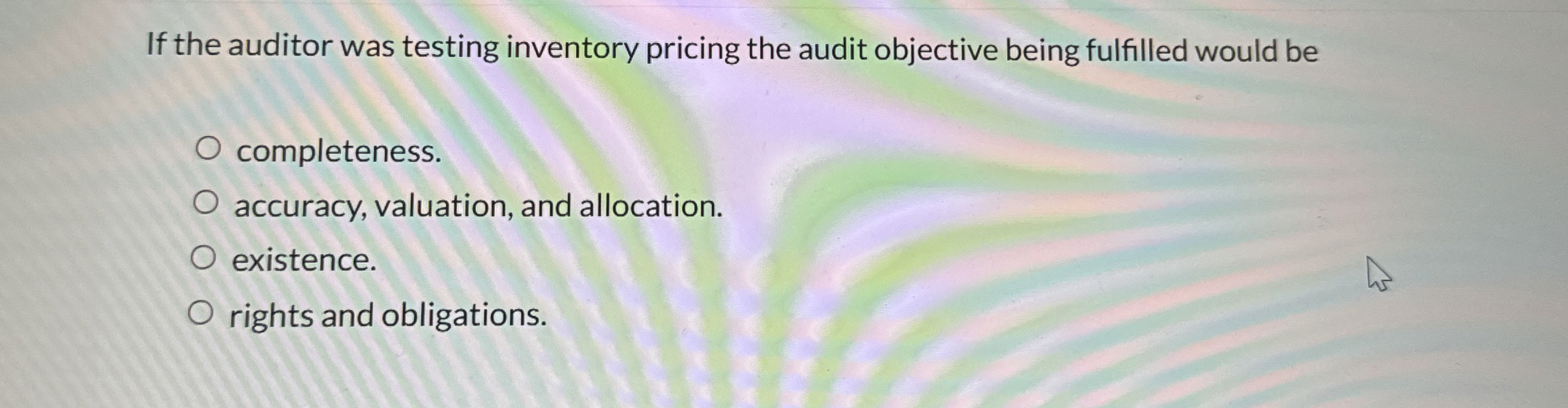 If the auditor was testing inventory pricing the