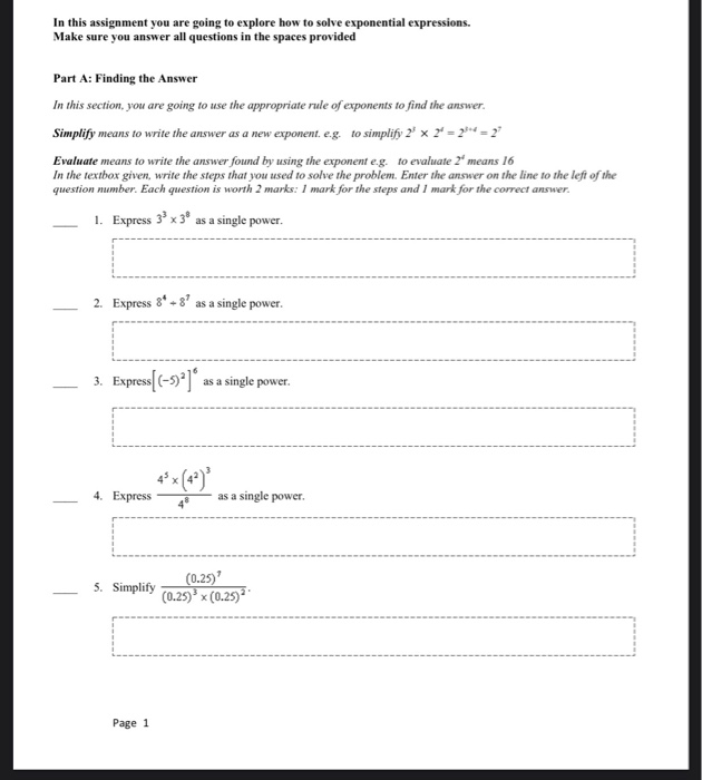 Which statement is true... In this assignment you