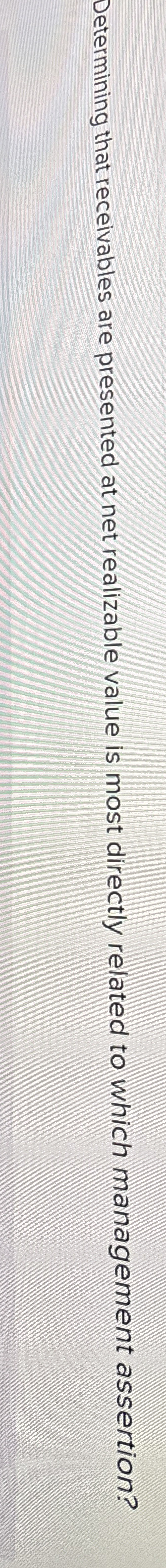 Determining that receivables are presented at net