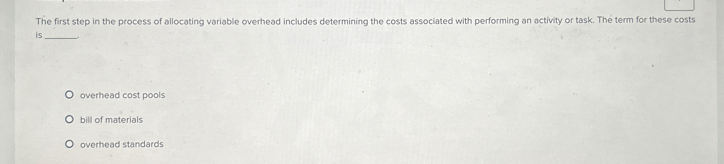 The first step in the process of allocating