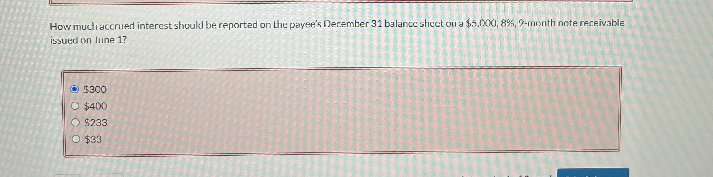 How much accrued interest should be reported on