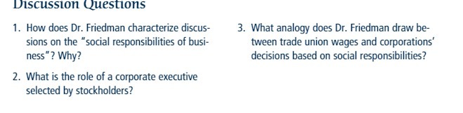 Discussion Questions 1. How does Dr. Friedman