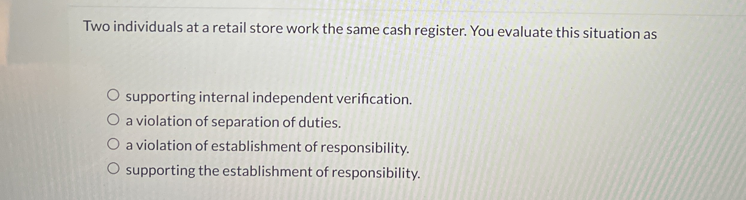 Two individuals at a retail store work the same
