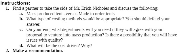 Instructions: 1. Find a partner to take the side