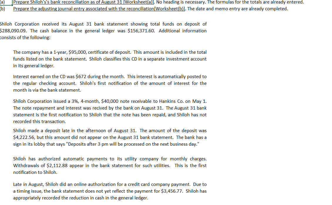 [a] IPre are Shiloh's's bank