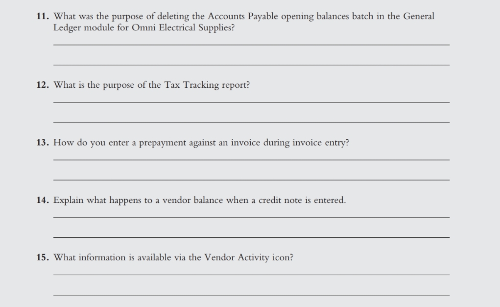 1. If the Accounts Payable module is not