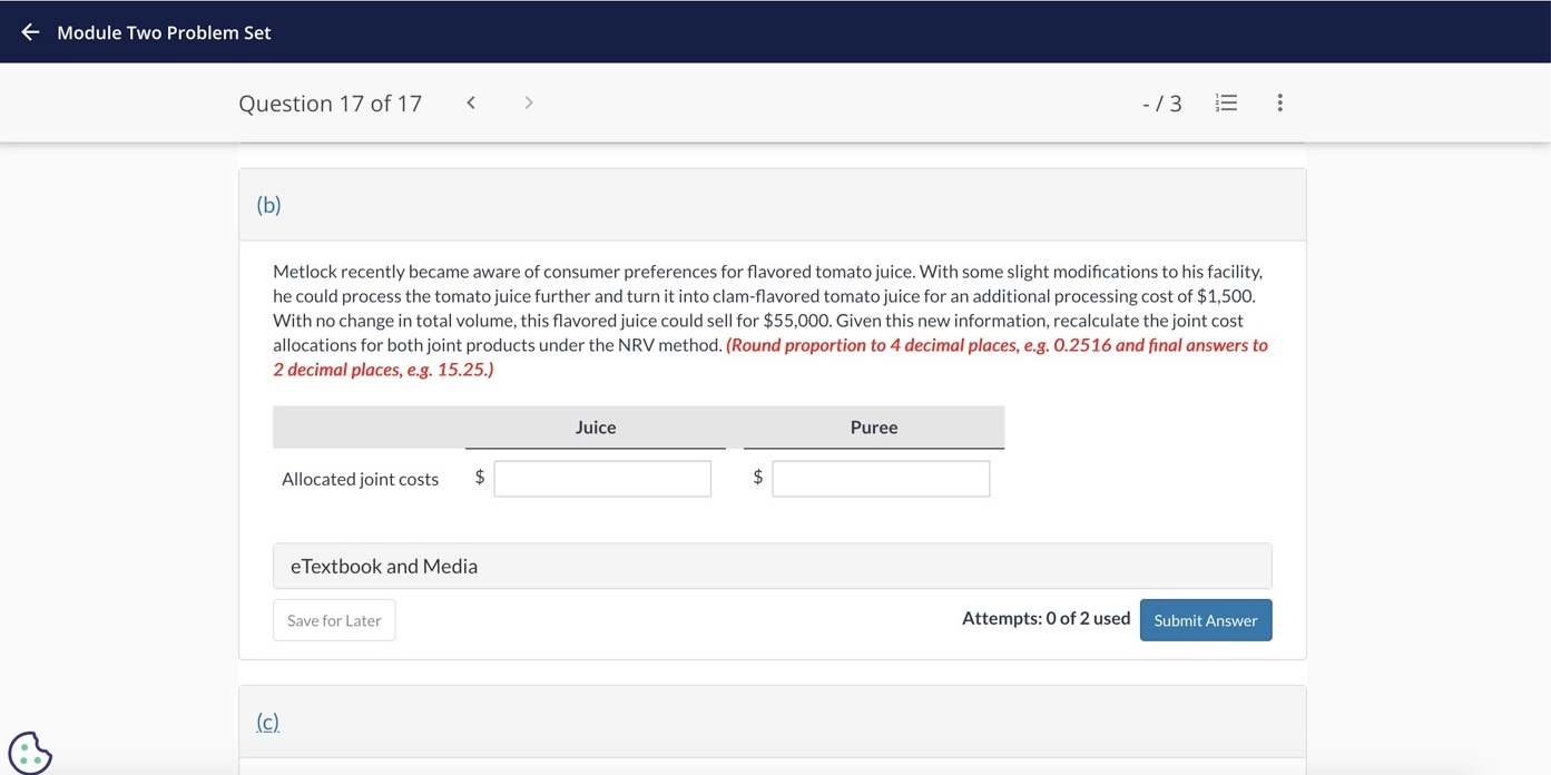 < Module Two Problem Set 1 Question 17 of 17 < =