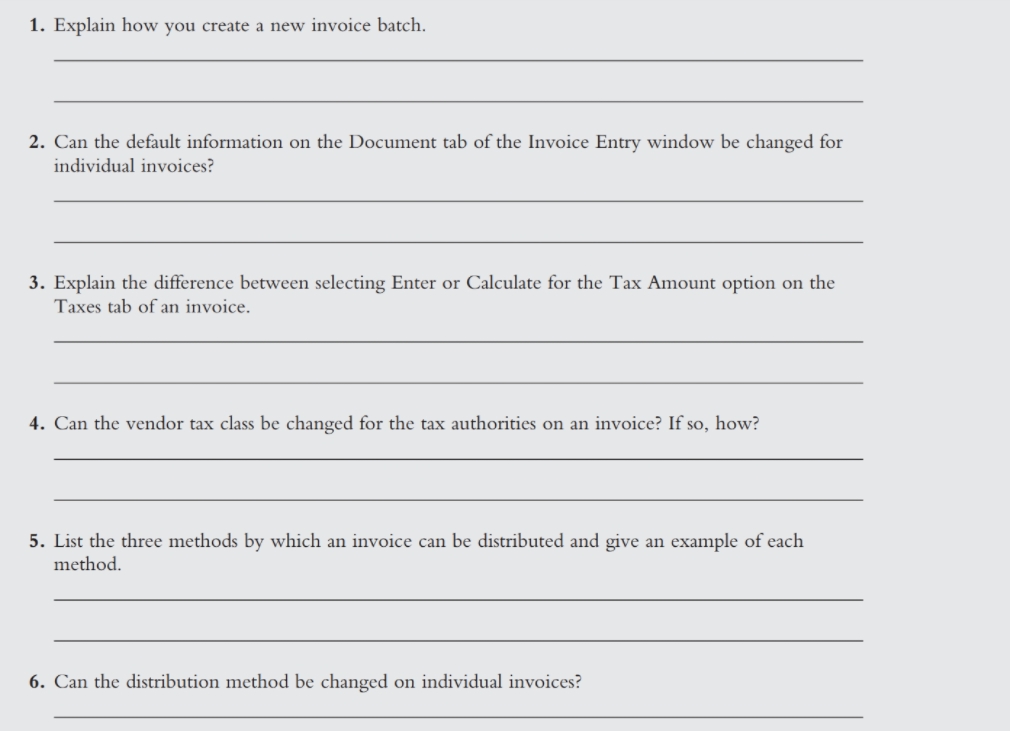 1. If the Accounts Payable module is not