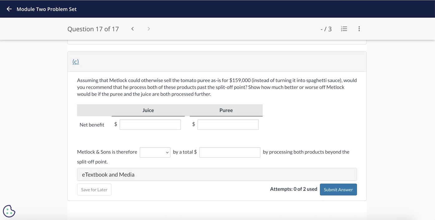 < Module Two Problem Set 1 Question 17 of 17 < =