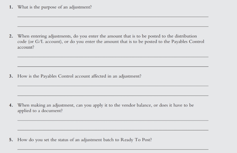 1. If the Accounts Payable module is not