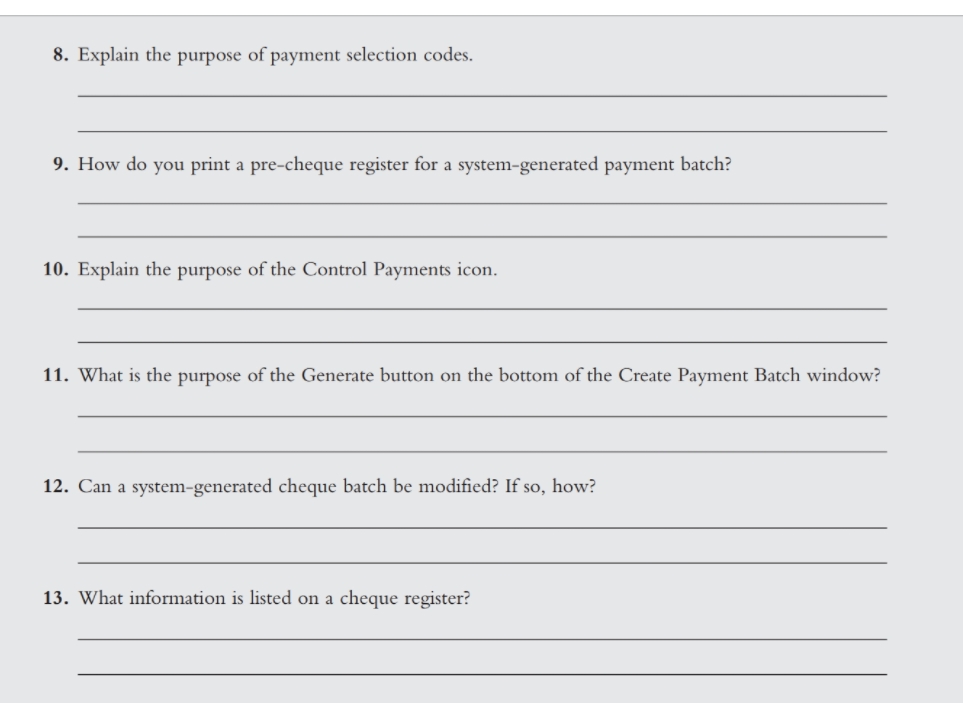 1. If the Accounts Payable module is not