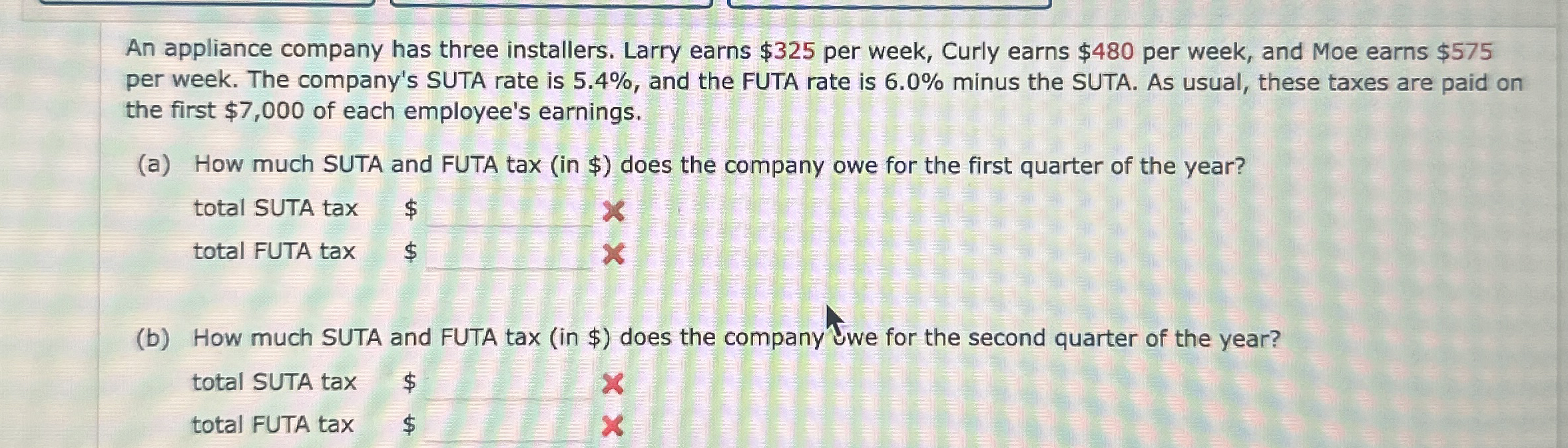 An appliance company has three installers. Larry