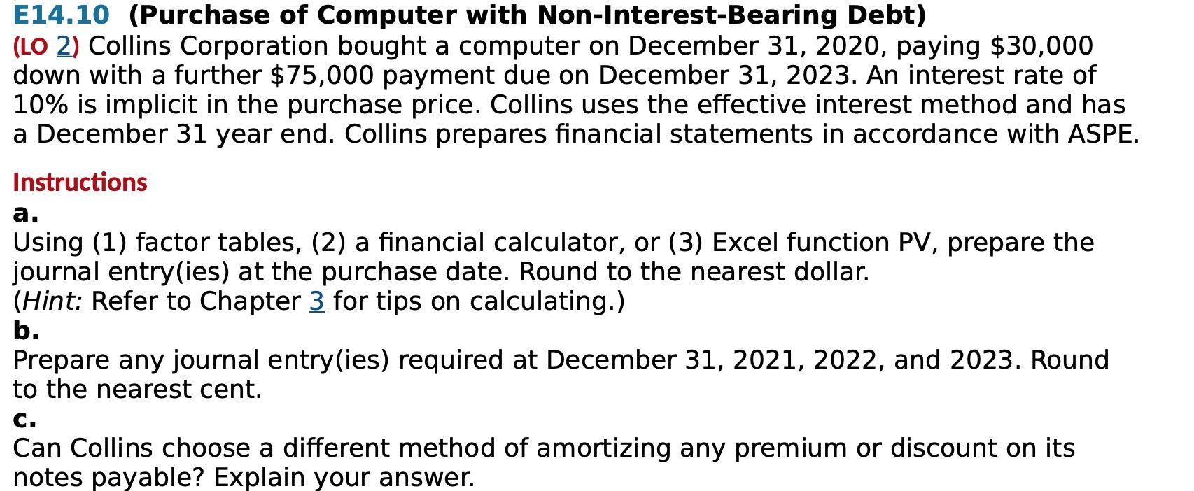E14.10 (Purchase of Computer with