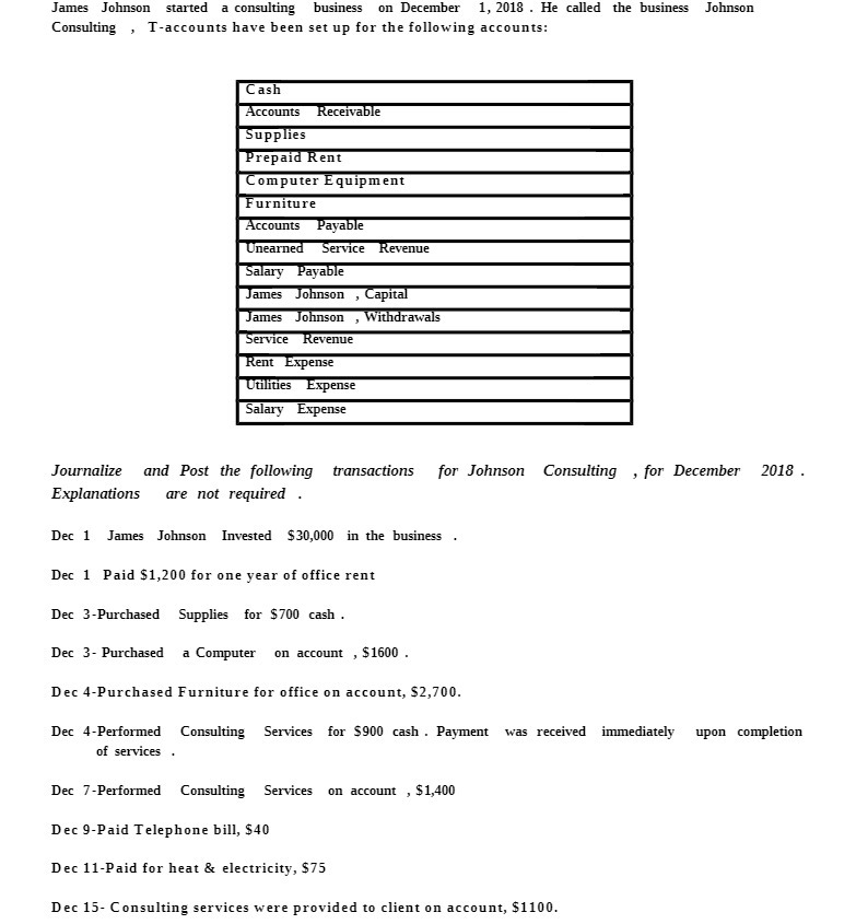 James Johnson started a consulting business on