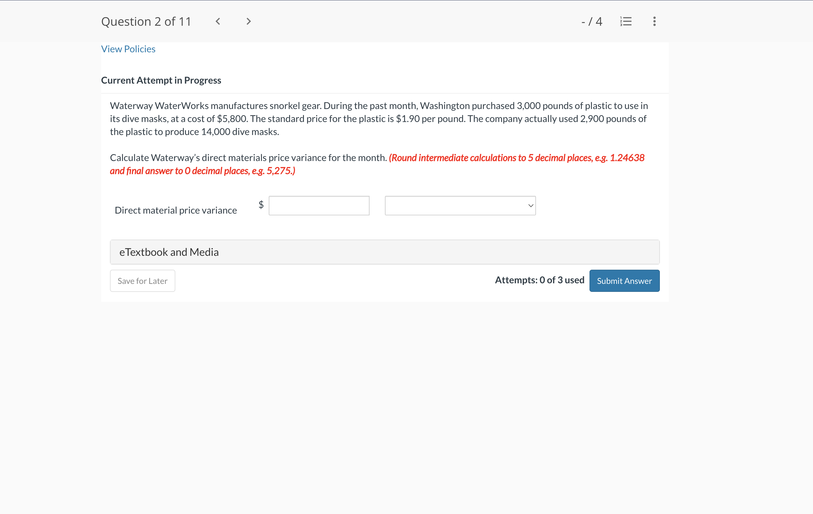 Question 1 of 11  style=