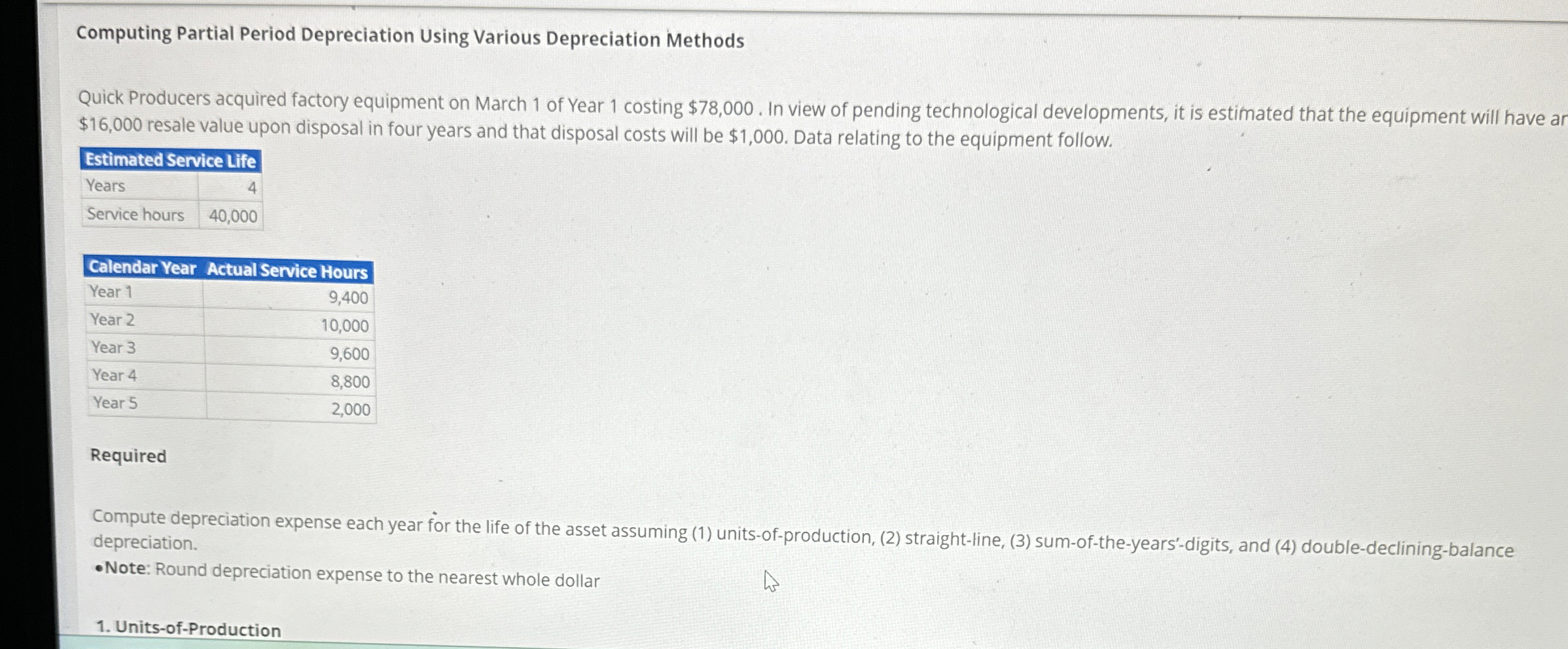 Computing Partial Period Depreciation Using