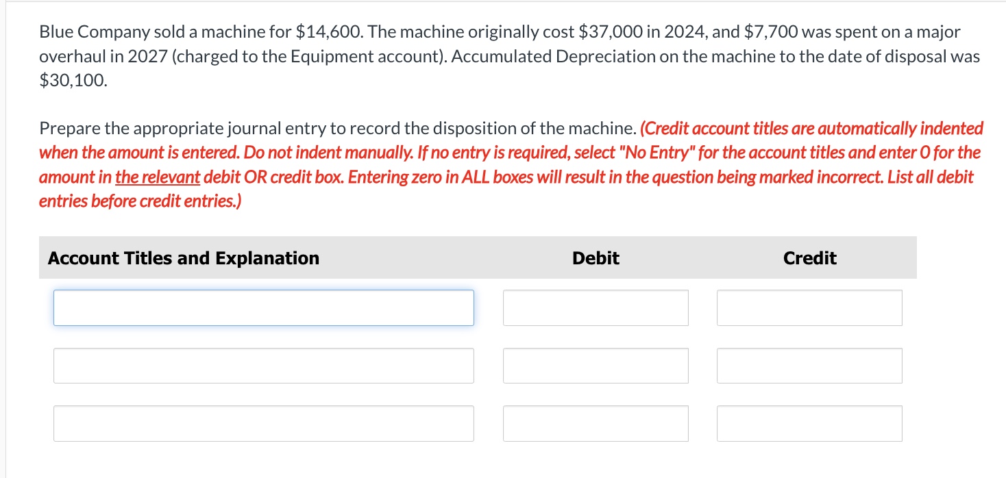 Blue Company sold a machine for \ ( \ $ 1 4 , 6 0