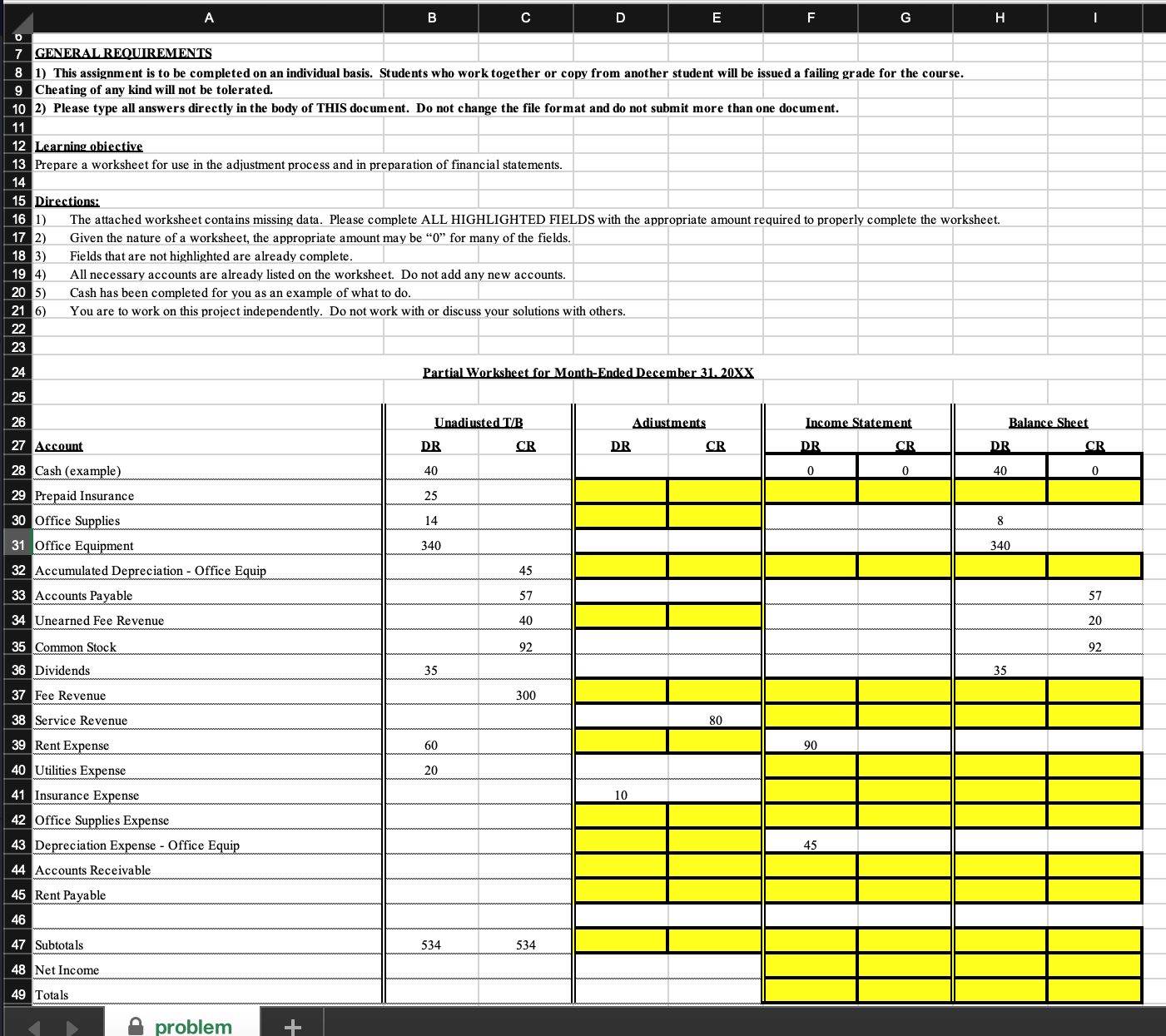 B C D E G H GENERAL REQUIREMENTS 1) This