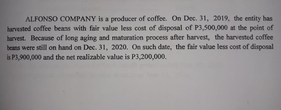 Problem 1 ALFONSO COMPANY is a producer of