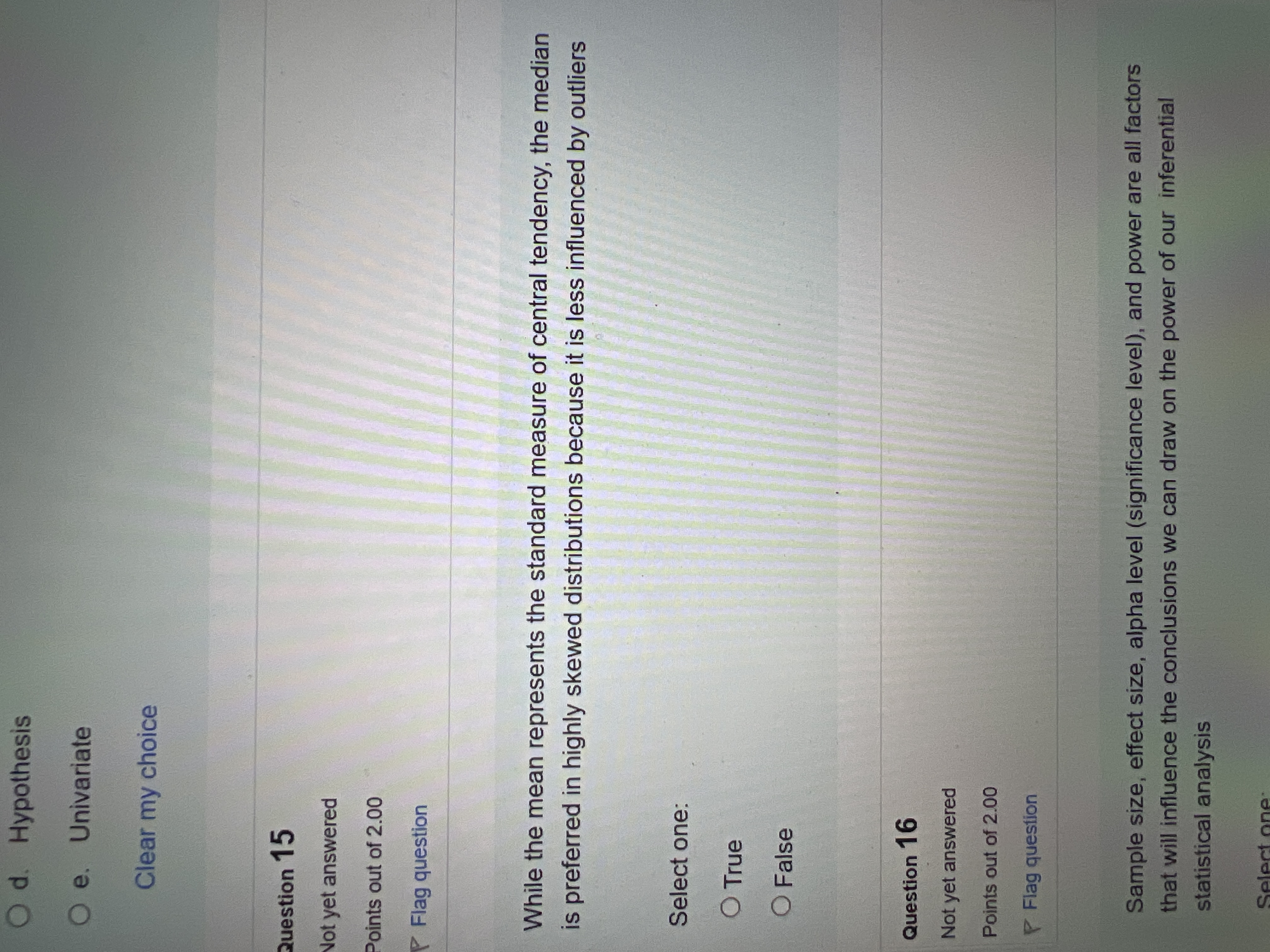 Answer this please O d. Hypothesis O e.