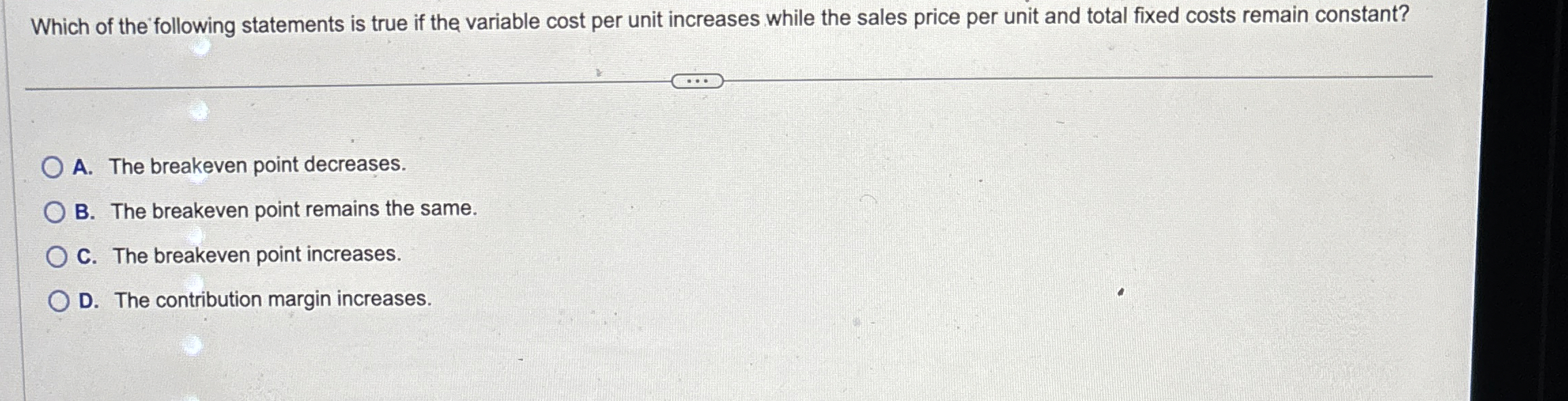 Which of the following statements is true if the