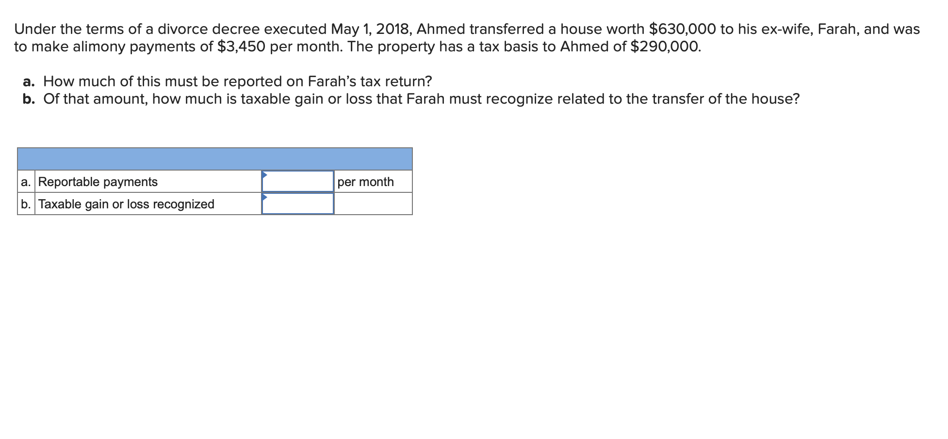 Under the terms of a divorce decree executed May